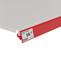 Ценникодержатель полочный двухпозиционный LST, 98,8&times;1,5&times;4 см, цвет красный