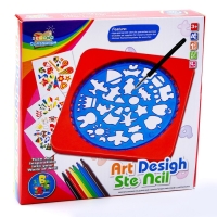 Трафареты &laquo;Дизайн&raquo; набор 2 шт., фломастеры 6 шт., ручка, бумага