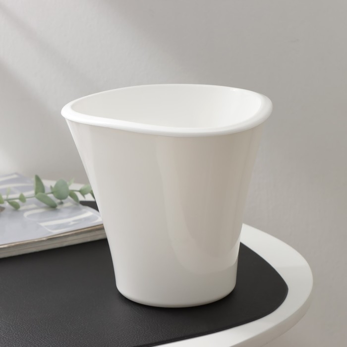 Кашпо для цветов со вставкой &laquo;Лагуна&raquo;, 1,5 л, d=16 см, h=15 см, белое