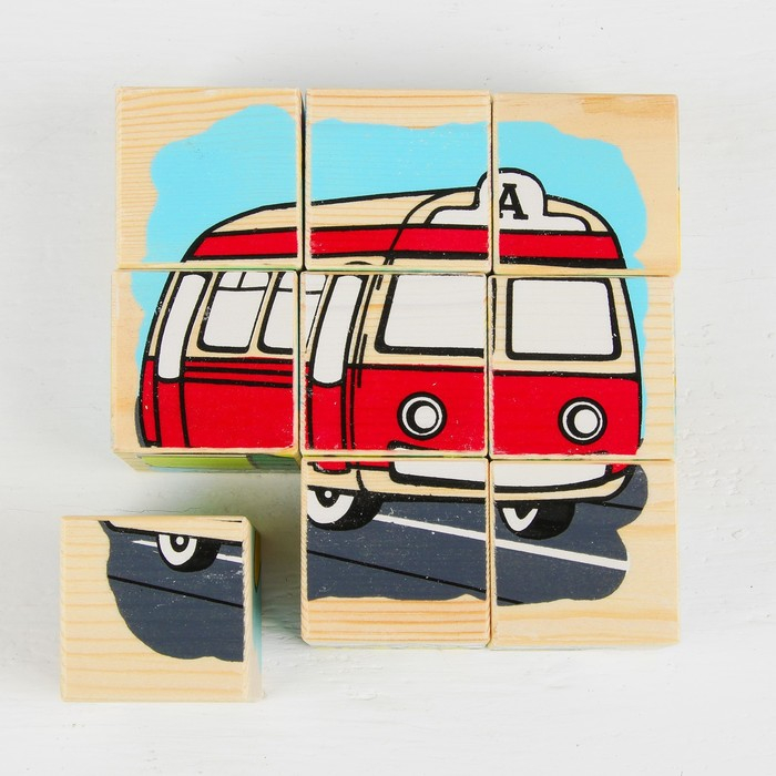 Кубики &laquo;Транспорт&raquo;, 9 элементов