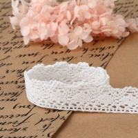 Кружево вязаное, 20 мм &times; 10 &plusmn; 1 м, цвет белый