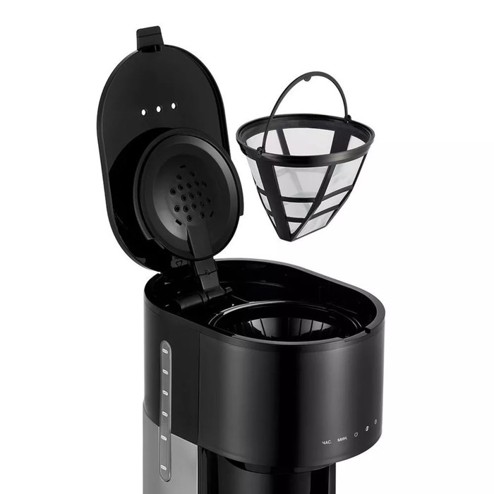 Кофеварка Kitfort KT-7297, капельная, 900 Вт, 1.5 л, серебристо-чёрная Кофеварка Kitfort KT-7297, капельная, 900 Вт, 1.5 л, серебристо-чёрная