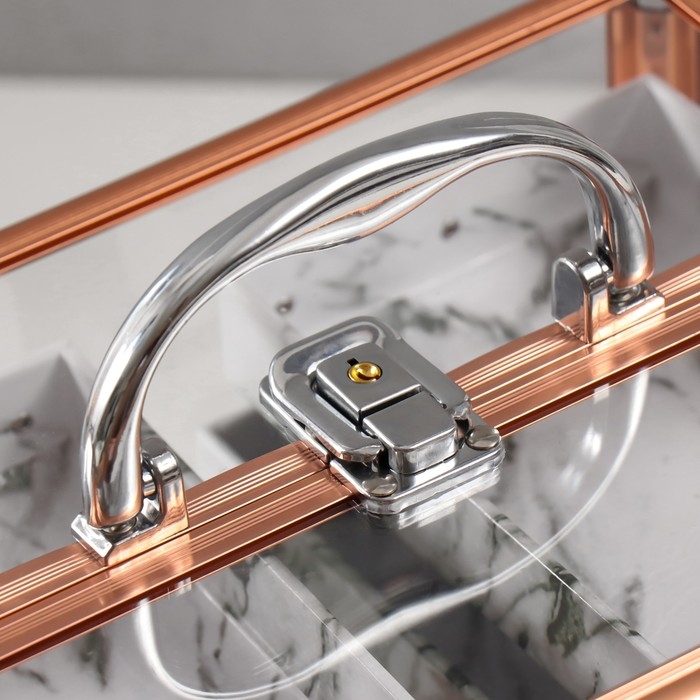 Шкатулка пластик металлокаркас Шкатулка пластик металлокаркас "Золотой металлик" 18х25х18 см