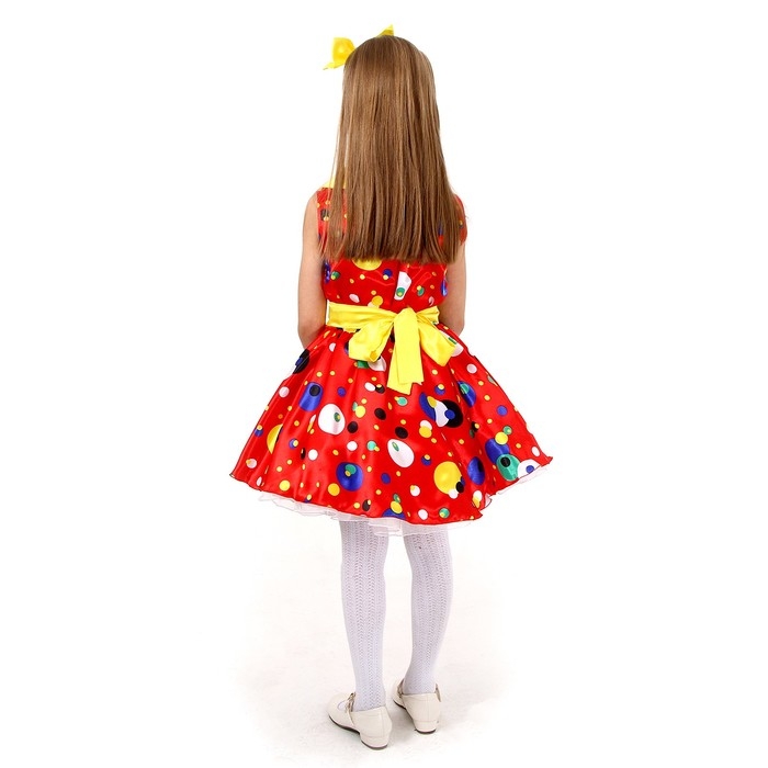 Карнавальный костюм &laquo;Стиляги 1&raquo;, платье красное в горох, повязка, р. 36, рост 140 см