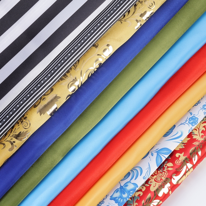 Набор лоскутов №1 для рукоделия, атлас, 10 видов, 50 &times; 50см