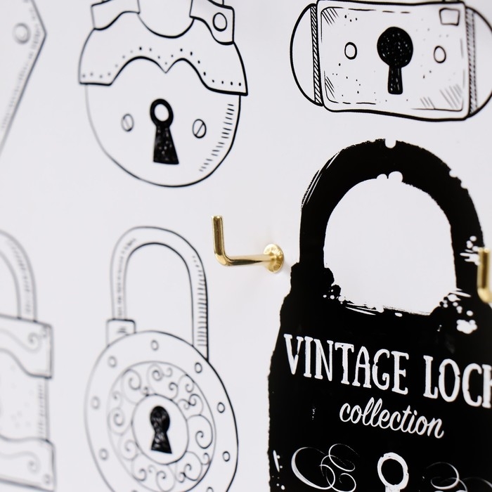 Ключница открытая "Замки"  5 крючков,  23х32 см