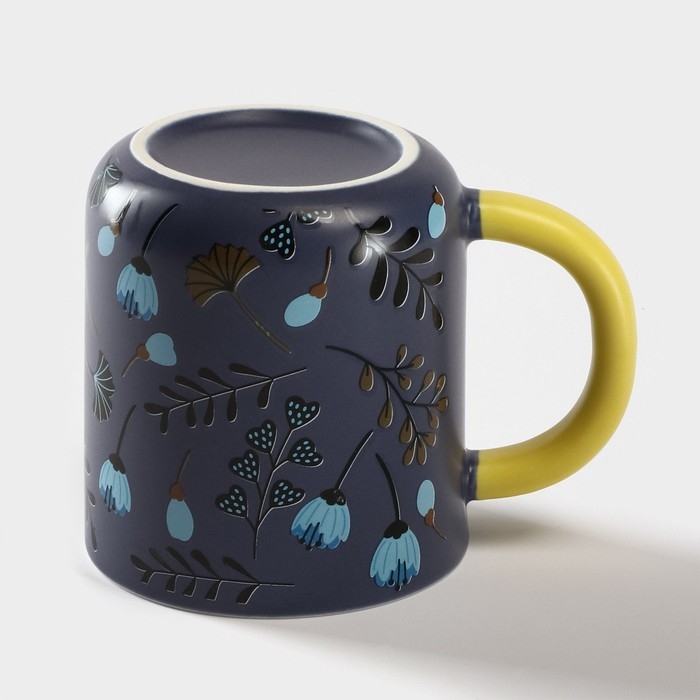 Кружка керамическая с ложкой &laquo;Гербарий&raquo;, 350 мл