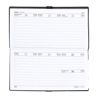 Еженедельник датир 2025г 175х95мм мягк обл иск кож 64л ESCALADA, бл тис, бл 70 г/м&sup2;,чёрный