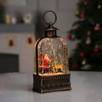 Светодиодная фигура &laquo;Фонарь с Дедом Морозом&raquo; 10.7 &times; 20.5 &times; 6.2 см, пластик, батарейки ААх3 (не в комплекте), USB, свечение тёплое белое