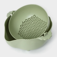 Дуршлаг кухонный с поддоном, 25&times;11,5 см, цвет МИКС