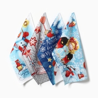 Набор кухонных полотенец &laquo;Доляна&raquo; С Новым счастьем 35х60см-4шт, 100% хлопок