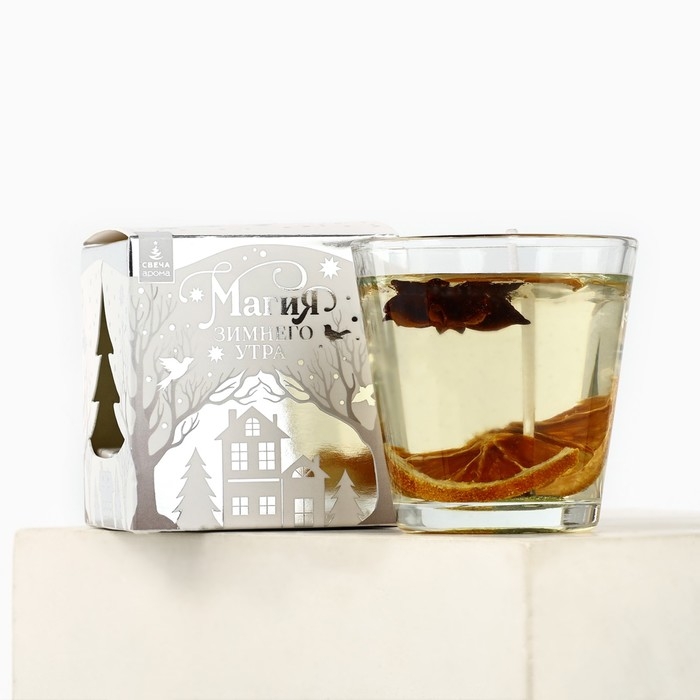 Новогодняя свеча гелевая в стакане с декором внутри «Новый год: Глинтвейн» 5 х 5 х 6 см Новогодняя свеча гелевая в стакане с декором внутри «Новый год: Глинтвейн» 5 х 5 х 6 см
