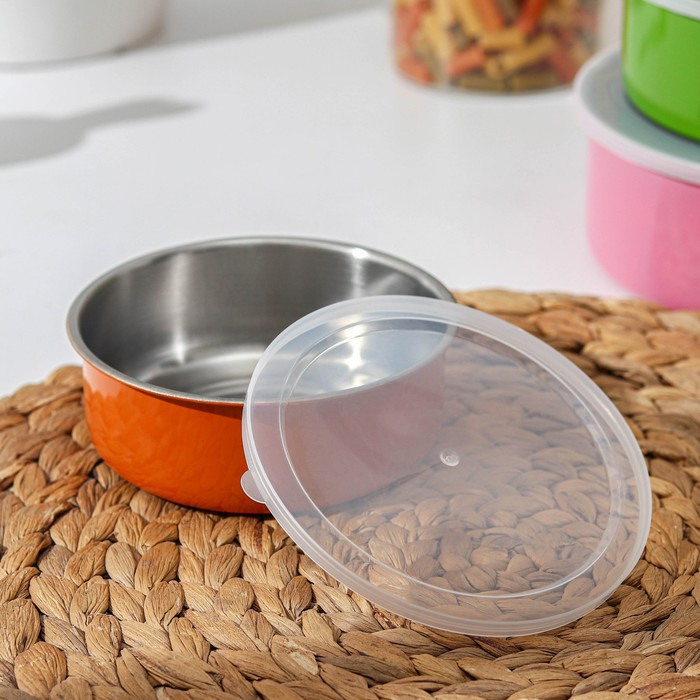 Набор салатников из нержавеющей стали «Радуга», 5 шт: d=18/16/14/12/10 см, с крышками, МИКС Набор салатников из нержавеющей стали «Радуга», 5 шт: d=18/16/14/12/10 см, с крышками, МИКС