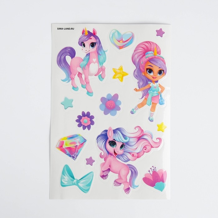 Подарочный набор для девочки «Волшебный единорог», сумка, наклейка, анкета, браслет Подарочный набор для девочки «Волшебный единорог», сумка, наклейка, анкета, браслет