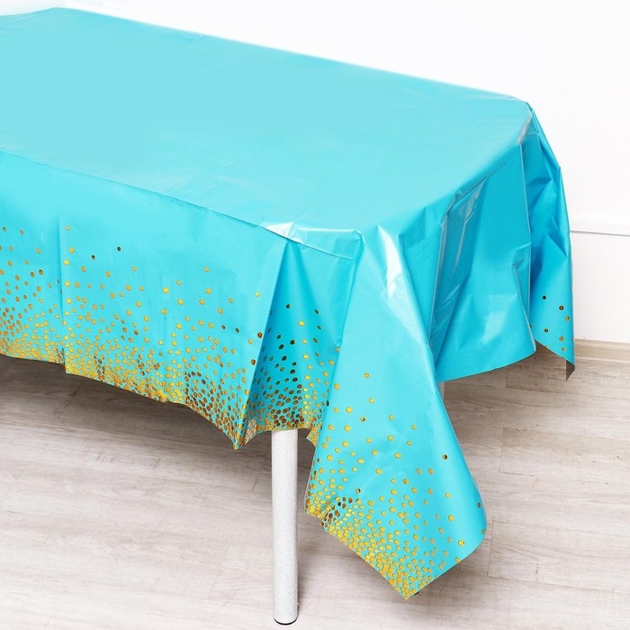 Скатерть &laquo;Конфетти&raquo; 137&times;183 см, цвет голубой