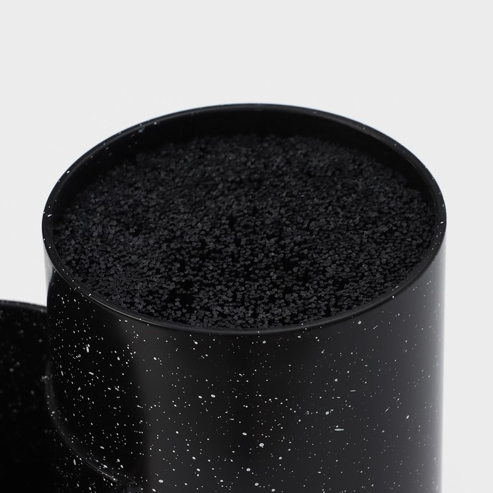 Подставка для ножей с наполнителем Доляна &laquo;Зефир&raquo;, 20&times;11&times;22 см, цвет чёрный