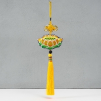 Подвеска текстиль "Лотос" жёлтая 2х10х29 см Подвеска текстиль "Лотос" жёлтая 2х10х29 см