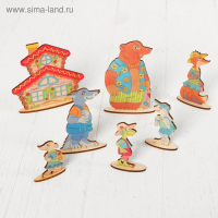 Кукольный театр сказки на столе «Теремок», высота фигурок: 4-12 см, толщина: 3 мм Кукольный театр сказки на столе «Теремок», высота фигурок: 4-12 см, толщина: 3 мм