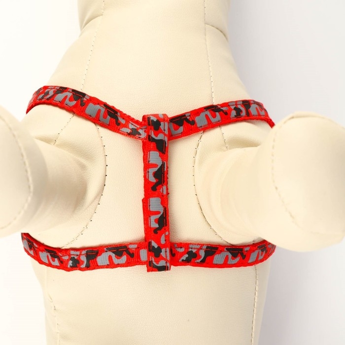 Комплект прошитый Комплект прошитый "Милитари", ширина 1 см, поводок 120 см, шлейка 23-35 см, красный