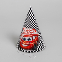 Колпак бумажный «С днём рождения», тачка, набор 6 шт. Колпак бумажный «С днём рождения», тачка, набор 6 шт.