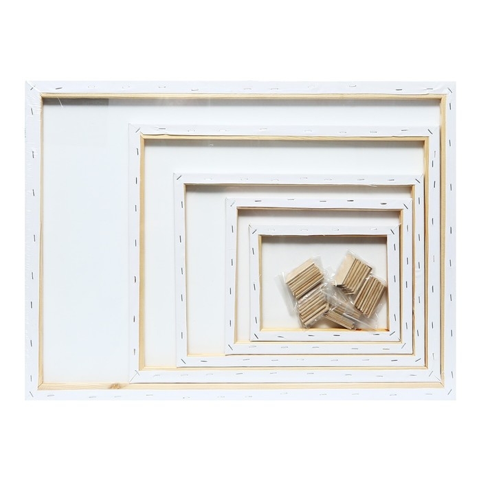 Холсты на подрамнике 5 штук 18х24см,24х30см,30х40см,40х50см,50х70 см, хлопок 100%, мелкозернистый, 280 г/м2 Холсты на подрамнике 5 штук 18х24см,24х30см,30х40см,40х50см,50х70 см, хлопок 100%, мелкозернистый, 280 г/м2