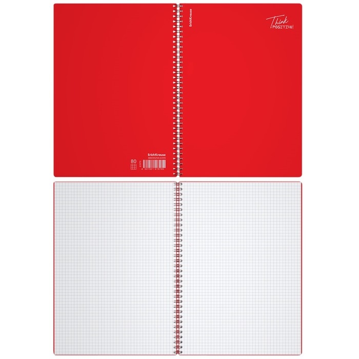 Тетрадь A4 на спирали, 80 листов в клетку, ErichKrause Words, пластиковая обложка, блок офсет 100% белизна, красная Тетрадь A4 на спирали, 80 листов в клетку, ErichKrause Words, пластиковая обложка, блок офсет 100% белизна, красная