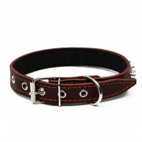 Ошейник кожаный на синтепоне "Ёж", 56 х 2.5 см, ОШ 35-45 см, коричневый Ошейник кожаный на синтепоне "Ёж", 56 х 2.5 см, ОШ 35-45 см, коричневый