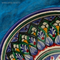 Коса Риштанская Керамика "Цветы" 15 см, малая, синяя Коса Риштанская Керамика "Цветы" 15 см, малая, синяя