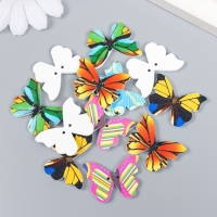 Набор пуговиц декоративных дерево "Бабочки яркие" (набор 12 шт) 2,7х2,1 см МИКС Набор пуговиц декоративных дерево "Бабочки яркие" (набор 12 шт) 2,7х2,1 см МИКС