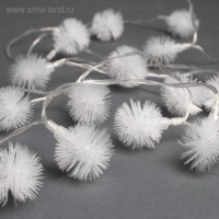 Гирлянда &laquo;Нить&raquo; 3 м с насадками &laquo;Ёжики&raquo;, IP20, прозрачная нить, 20 LED, свечение мульти (RG/RB), мигание, USB