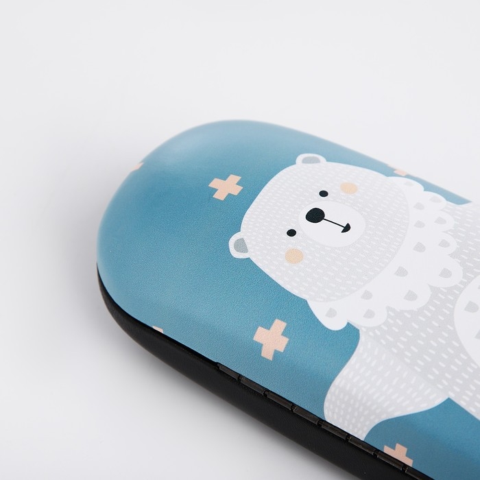 Футляр для очков на хлопушке, длина 16 см, цвет голубой Футляр для очков на хлопушке, длина 16 см, цвет голубой