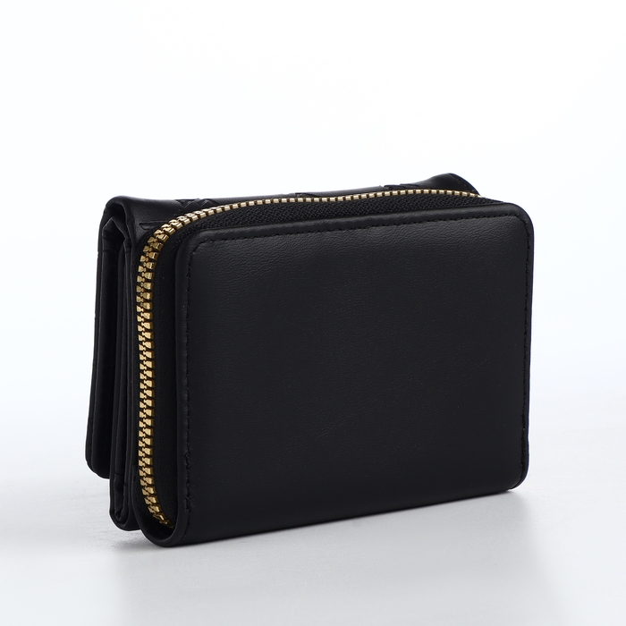Кошелёк женский на кнопке, цвет чёрный Кошелёк женский на кнопке, цвет чёрный