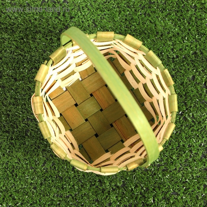 Корзина плетеная, зеленая, 16,5&times;9,5&times;20 см, шпон