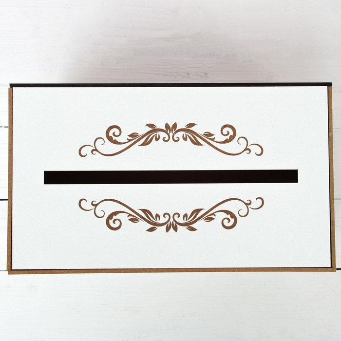 Семейный банк на свадьбу &laquo;Кольца&raquo;, белый, 25 х 18 х 14 см.