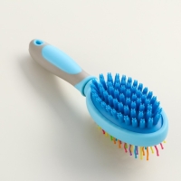 Двусторонняя щётка - расческа с волнистыми зубьями, средняя, 6 х 19 см, голубая Двусторонняя щётка - расческа с волнистыми зубьями, средняя, 6 х 19 см, голубая