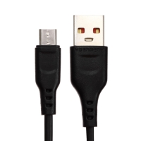 Кабель microUSB - USB, 2.4 А, 1 м, зарядка + передача данных, пакет, черный Кабель microUSB - USB, 2.4 А, 1 м, зарядка + передача данных, пакет, черный