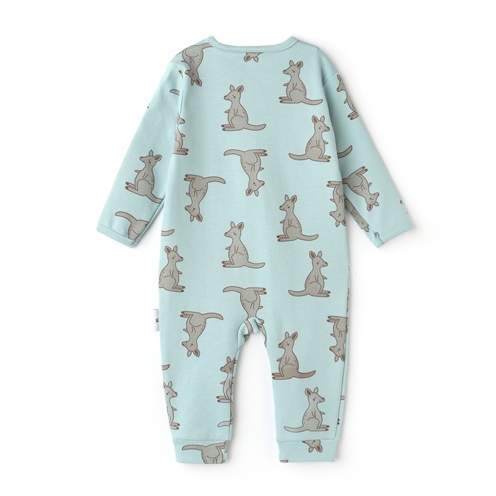 Комбинезон детский (3 шт.), цвет бежевый/зелёный/белый, рост 74 см