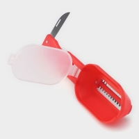 Рыбочистка многофункциональная Доляна &laquo;Комфорт&raquo;, 3 в 1, 19 см, с контейнером и ножом, цвет МИКС