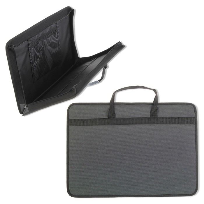 Папка для чертежей и рисунков А3, 485 х 348 мм, с ручками, текстильная, 1С33 Папка для чертежей и рисунков А3, 485 х 348 мм, с ручками, текстильная, 1С33 "Любань", серая