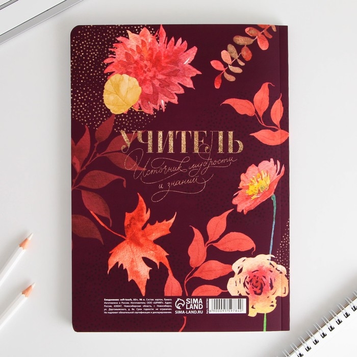 Большой ежедневник &laquo;Учителю: Учитель всегда прав&raquo; soft-touch, формат А5+, 96 листов, мягкая обложка, линейка