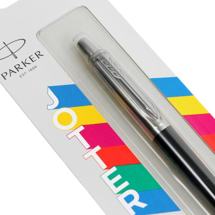Ручка шариковая Parker Jotter Plastic K60, CT, M, 1.0 мм, корпус пластик/ нержавеющая сталь, чёрный, синие чернила Ручка шариковая Parker Jotter Plastic K60, CT, M, 1.0 мм, корпус пластик/ нержавеющая сталь, чёрный, синие чернила
