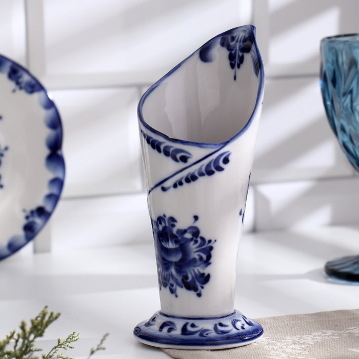 Салфетница &laquo;Эффект&raquo;, 8&times;7,5&times;17,5 см, гжель