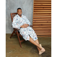 Халат мужской удлиннный Этель "Капитан" размер 54-56, вафля 200г/м2, 100% хлопок