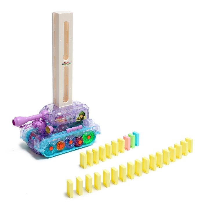 Танк &laquo;Домино&raquo;, работает от батареек, свет и звук, домино в комплекте