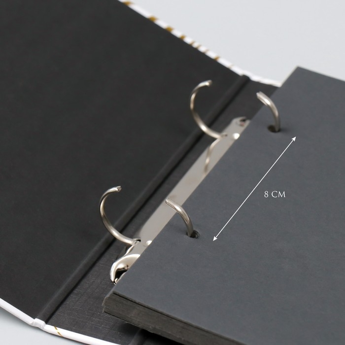 Фотоальбом 25 листов (наклейки+кольца) "Сладости. Нежность" тиснение золото 19х27х3 см