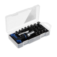 Отвертка с набором бит и торцевых головок ТУНДРА, в пластиковом кейсе, 1/4", 26 предметов Отвертка с набором бит и торцевых головок ТУНДРА, в пластиковом кейсе, 1/4", 26 предметов