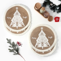 Набор салфеток 4 шт  &laquo;Merry bright&raquo; цв.белый, 37*37 см