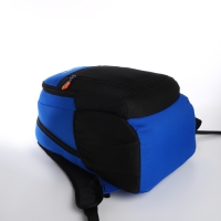 Рюкзак школьный, 2 отдела на молнии, 3 кармана, цвет чёрный/синий