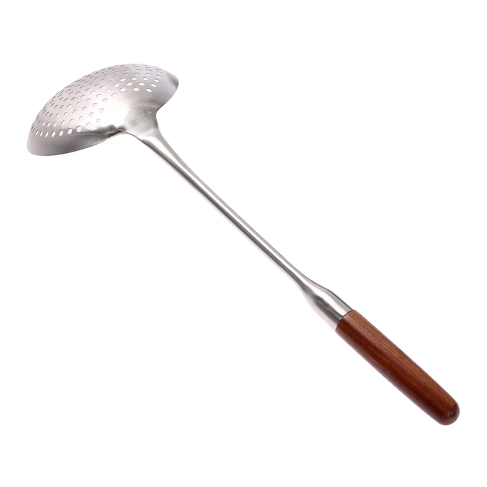 Шумовка для казана узбекская 54 см, диаметр 16 см, с деревянной ручкой Шумовка для казана узбекская 54 см, диаметр 16 см, с деревянной ручкой