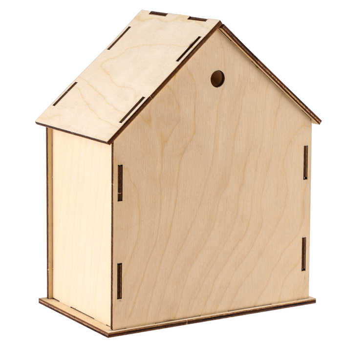 Деревянный скворечник - кормушка для птиц, закрытая Деревянный скворечник - кормушка для птиц, закрытая